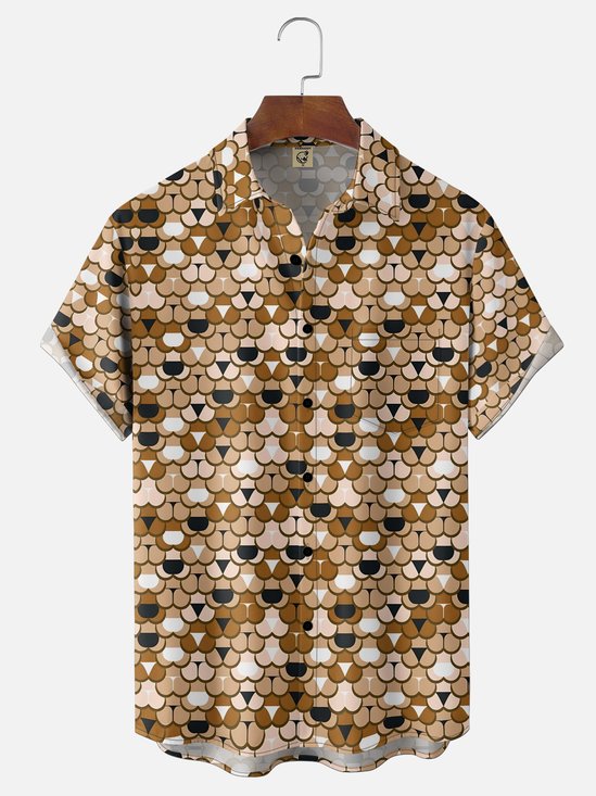 Moisture-Wicking  Abstract Human Buttocks Design and Chest Pocket Holiday Hawaiian Shirt