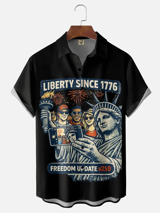 Hardaddy X Kimprut Imut Moisture-wicking Lady of Liberty Chest Pocket Casual Shirt