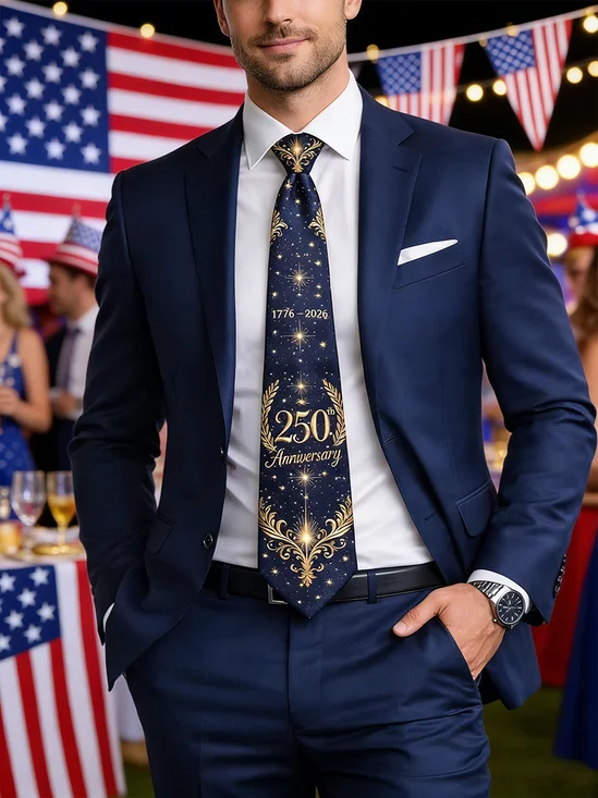 American 250th Anniversary Independent Day Patriotic Neck Tie