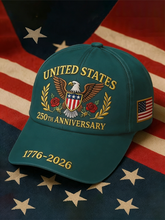 American 250th Anniversary Independent Day Veterans Patriotic Print Baseball Cap