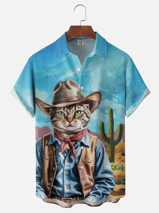 Moisture-Wicking Denim Hat & Cactus Chest Pocket Holiday Shirt