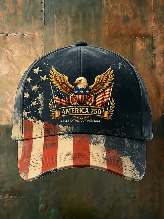 American 250th Anniversary Independent Day Veterans Patriotic Print Baseball Cap