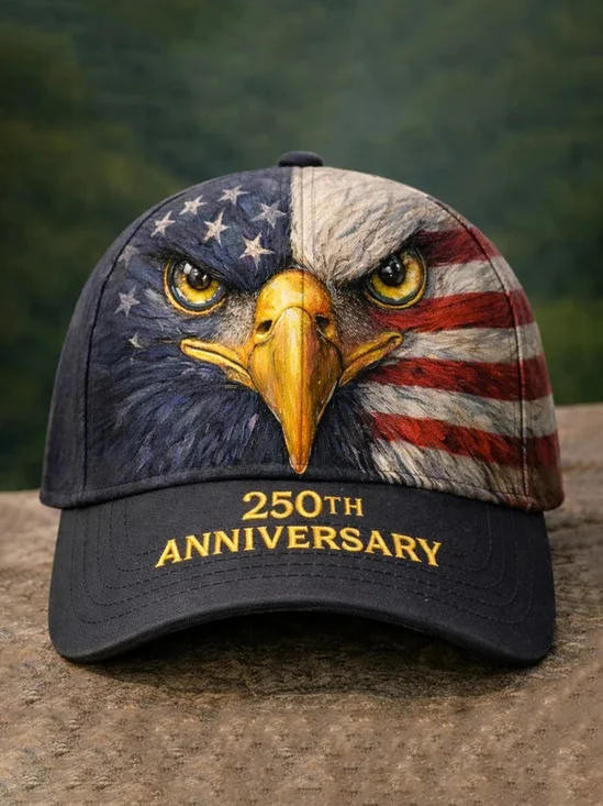 American 250th Anniversary Independent Day Veterans Patriotic Print Baseball Cap
