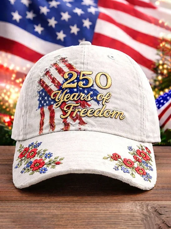 American 250th Anniversary Independent Day Veterans Patriotic Print Baseball Cap