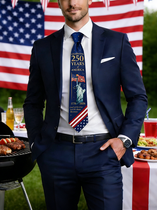 American 250th Anniversary Independent Day Patriotic Neck Tie