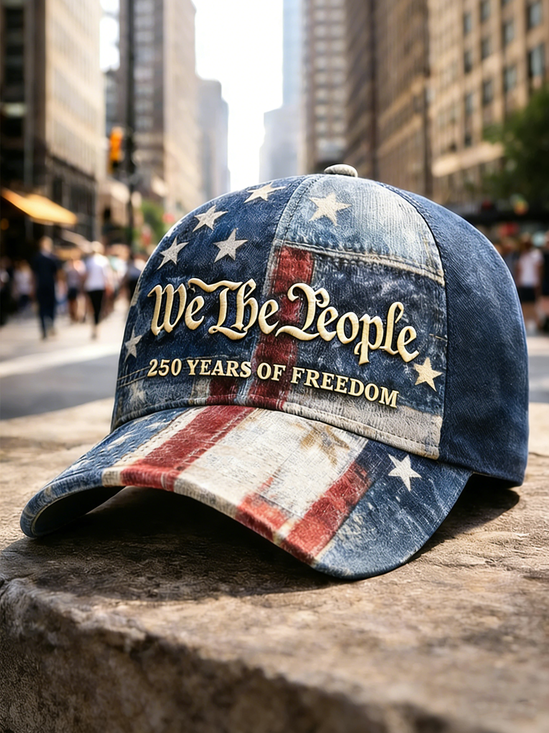 American 250th Anniversary Independent Day Veterans Patriotic Print Baseball Cap