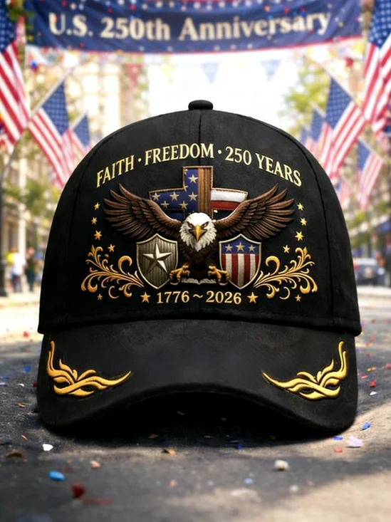 American 250th Anniversary Independent Day Veterans Patriotic Print Baseball Cap