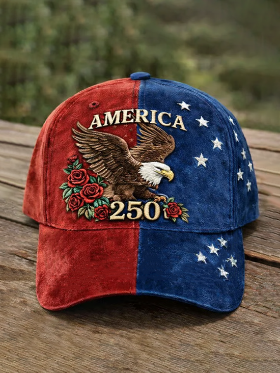 American 250th Anniversary Independent Day Veterans Patriotic Print Baseball Cap