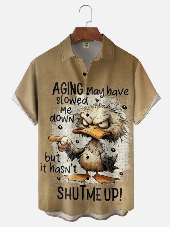 Moisture-wicking Shut Me Up Duck Chest Pocket Casual Shirt