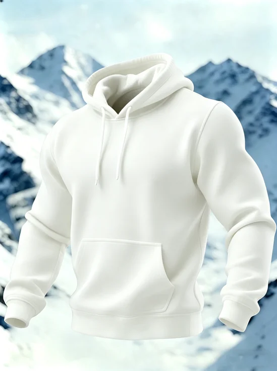 Men's Vintage Plain White Vintage Hoodie