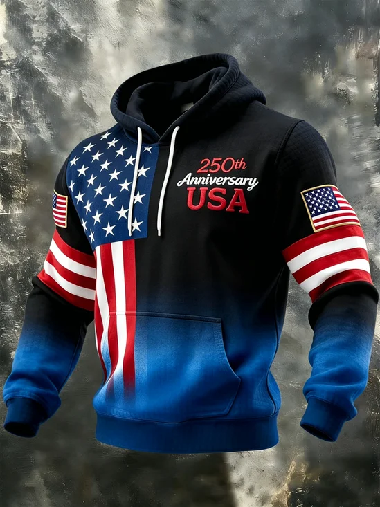 250th Anniversary Independent Day American Flag USA Freedom Hoodie Sweatshirt