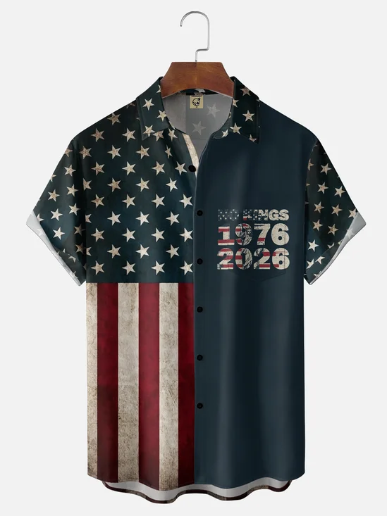 Hardaddy X Valentina Bjekovic Moisture-wicking 250th Anniversary Independent Day American Flag USA Freedom Chest Pocket Patriotic Shirt