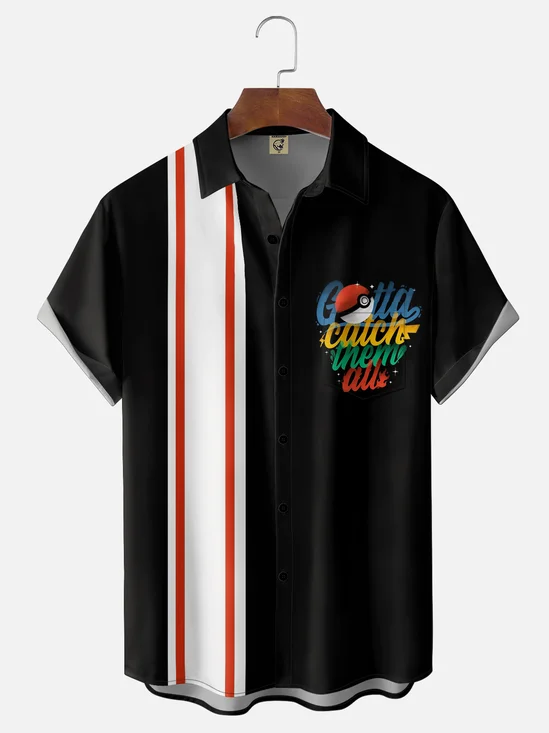 Hardaddy X Contatoeoli Studio Moisture-wicking Geometric Chest Pocket Bowling Shirt