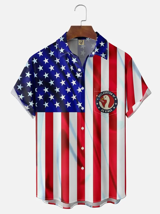 Hardaddy X Valentina Bjekovic Moisture-wicking Independent Day American Flag USA Freedom Chest Pocket Patriotic Shirt