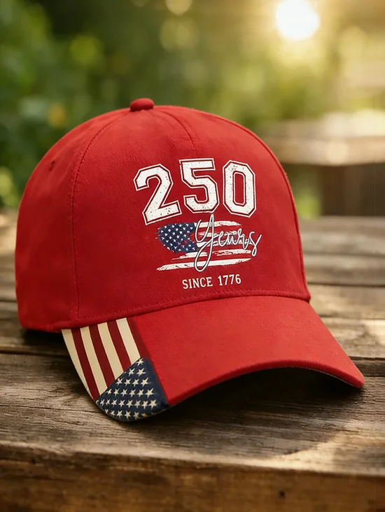 American 250th Anniversary Independent Day Veterans Patriotic Print Baseball Cap