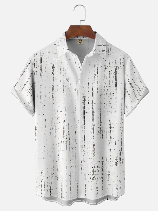Moisture-Wicking Abstract Gradient  Chest Pocket  Holiday Hawaiian Shirt
