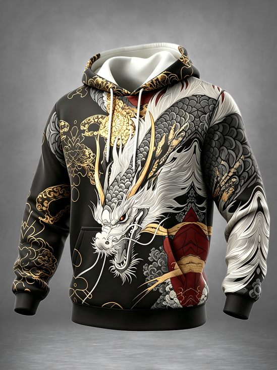 Cool Dragon Kangaroo-Pocket Hoodie Sweatshirt
