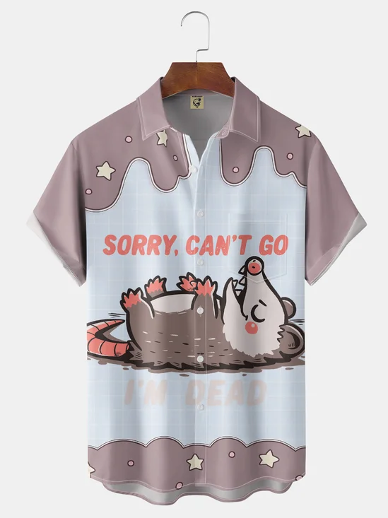 Hardaddy X Techranova Moisture-wicking Opossum Chest Pocket Hawaiian Shirt