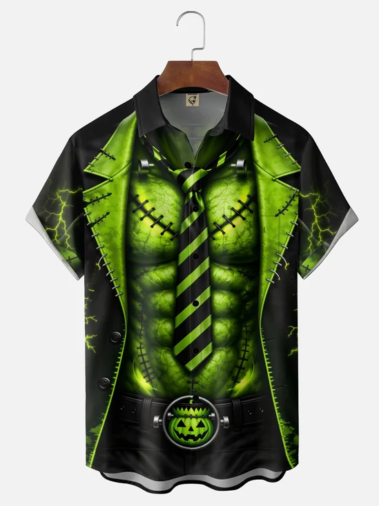 Moisture-Wicking Halloween Giant Muscle 3D Print Hawaiian Shirt