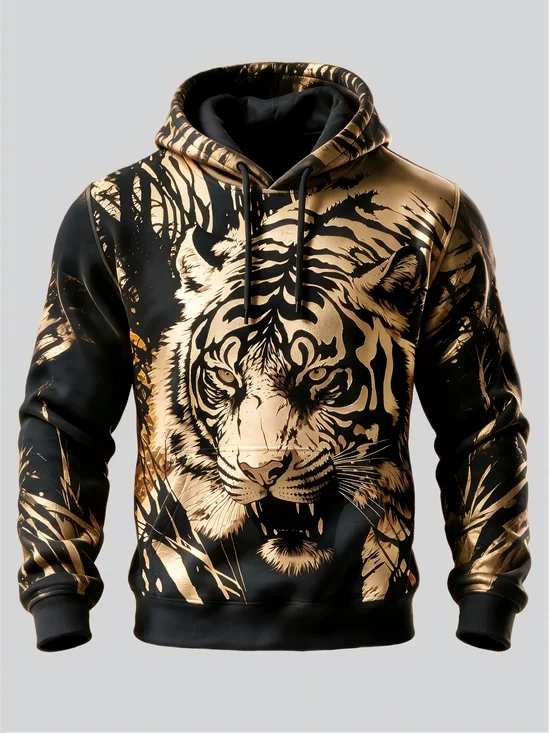 Art Tiger Kangaroo-Pocket Hoodie Sweatshirt