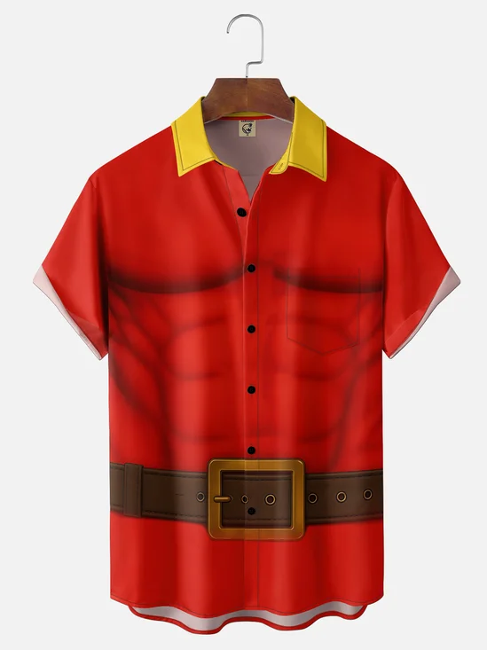 Moisture-Wicking Ombré Muscle-Fit  Chest Pocket Hawaiian Shirt