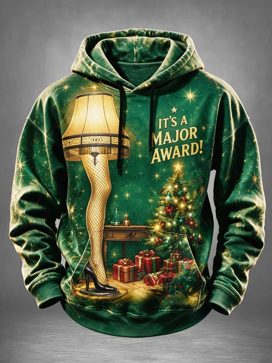 Christmas Leg Lamp Kangaroo-Pocket Hoodie Sweatshirt