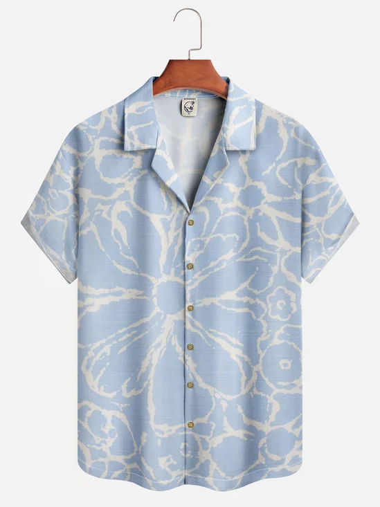 Moisture-wicking Daisy Floral Camp Collar Aloha Shirt