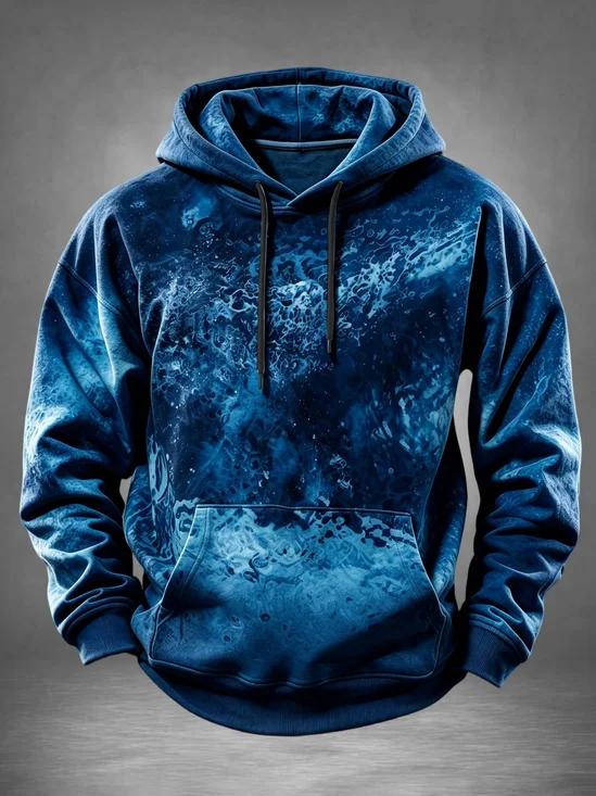Art Tie Dye Abstract Kangaroo-Pocket Hoodie Sweatshirt