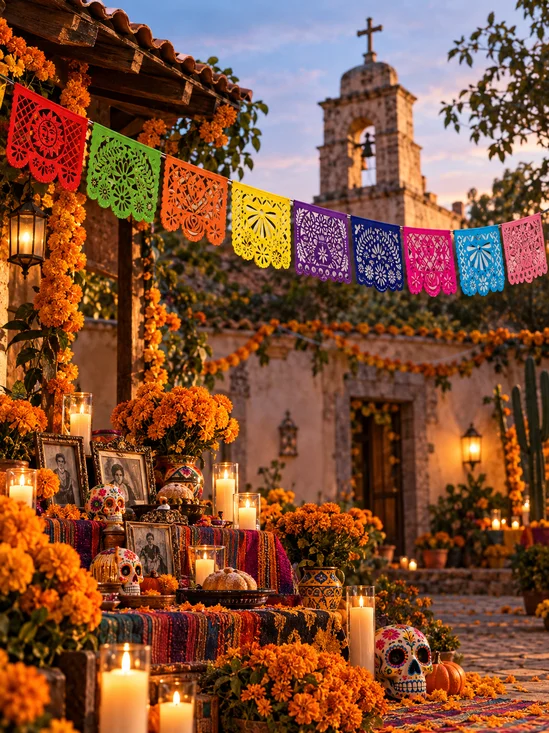 Day of the Dead Cinco de Mayo Papel Picado Banner – Colorful Mexican Fiesta Party Garland