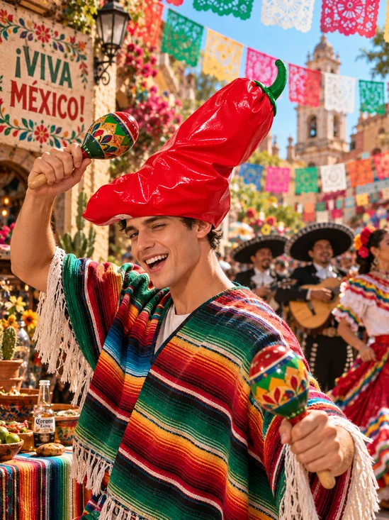 Mexican Fiesta Spicy Chili Pepper Hat