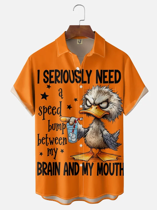 Moisture-wicking Seriously Duck Chest Pocket Casual Funny Shirt