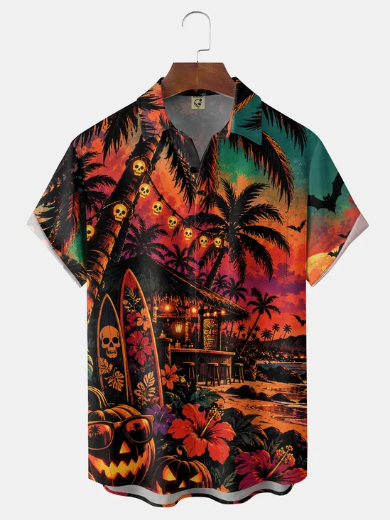 Hardaddy X Valentina Bjekovic Moisture-wicking Tropical Floral Chest Pocket Hawaiian Shirt