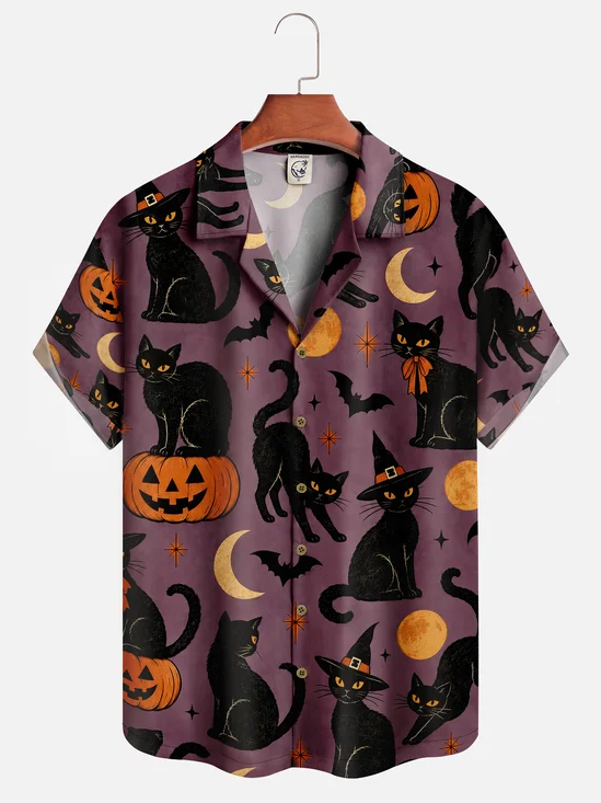 Hardaddy X Valentina Bjekovic Moisture-wicking Halloween Cat Camp Shirt
