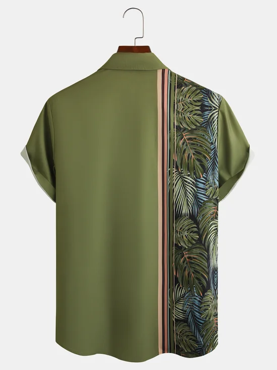 Art Pattern Men's Casual Chest Pocket Short Sleeve Shirt