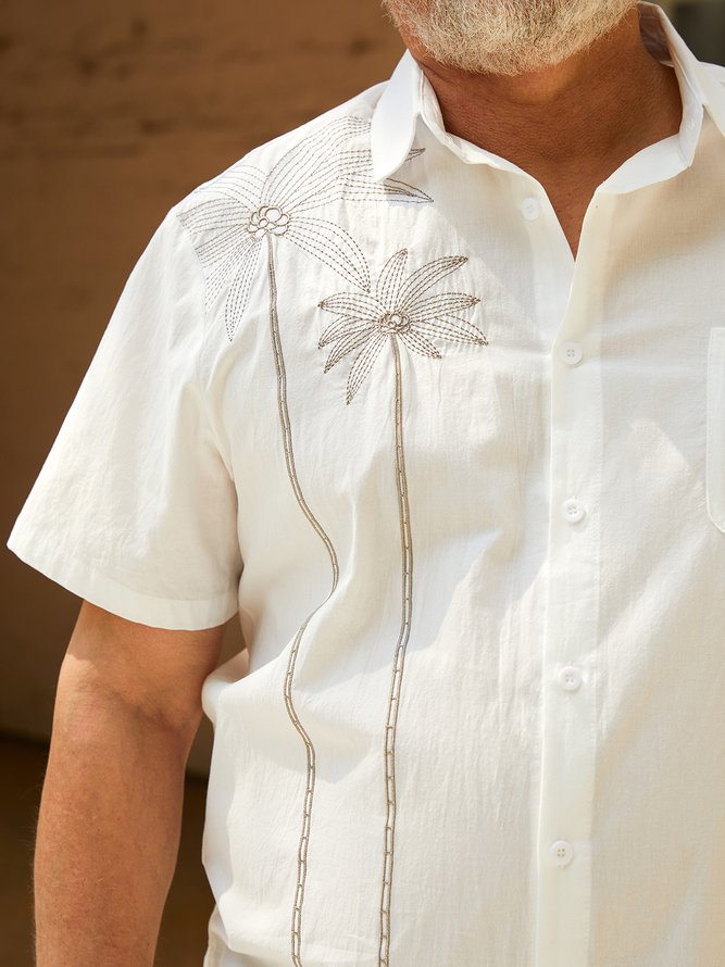 Casual Style Hawaiian Plant Coconut Tree Versatile Shirt