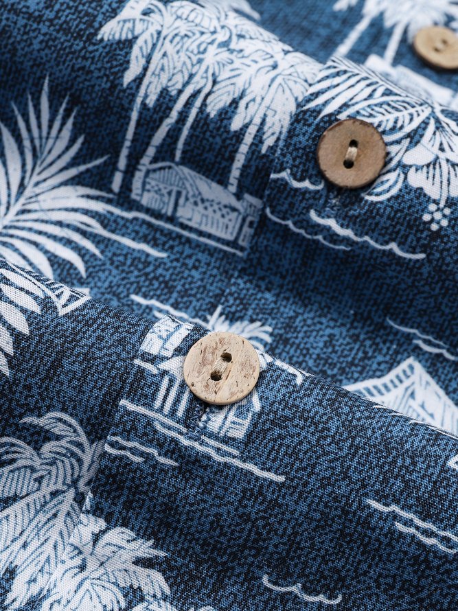 Hardaddy® Cotton Coconut Tree Aloha Shirt