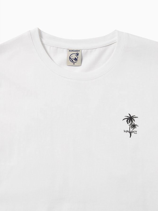 Cotton Coconut Tree Round Neck T-shirt