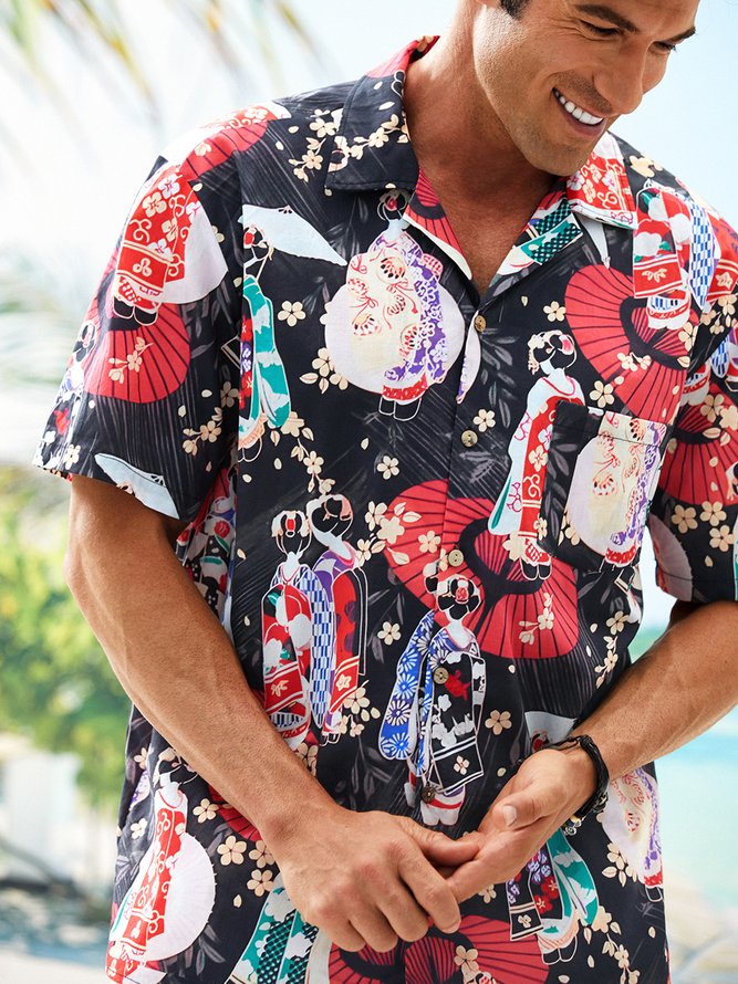 Hardaddy® Cotton Ukiyo-e Aloha Shirt
