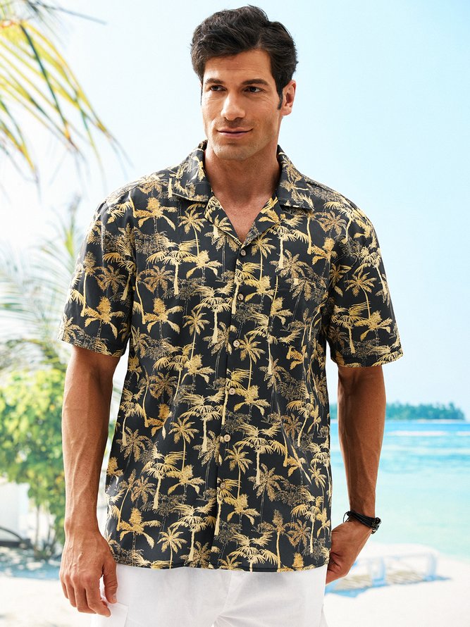 Hardaddy® Cotton Palm Tree Resort Shirt | hardaddy