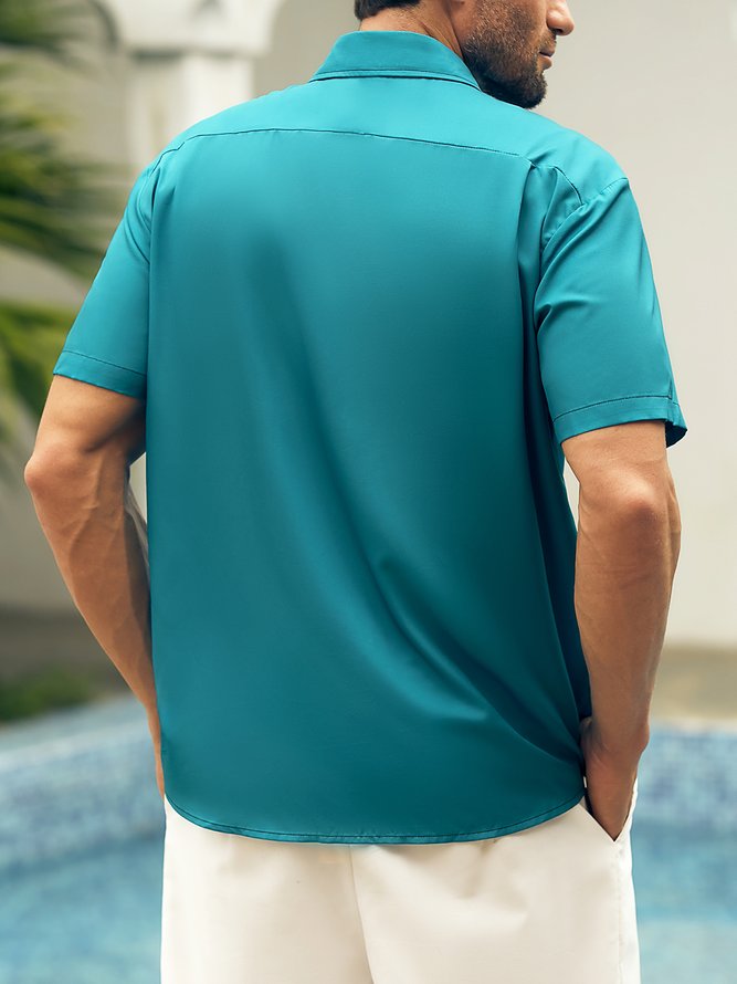 TIKI Chest Pocket Short Sleeve Bowling Shirt
