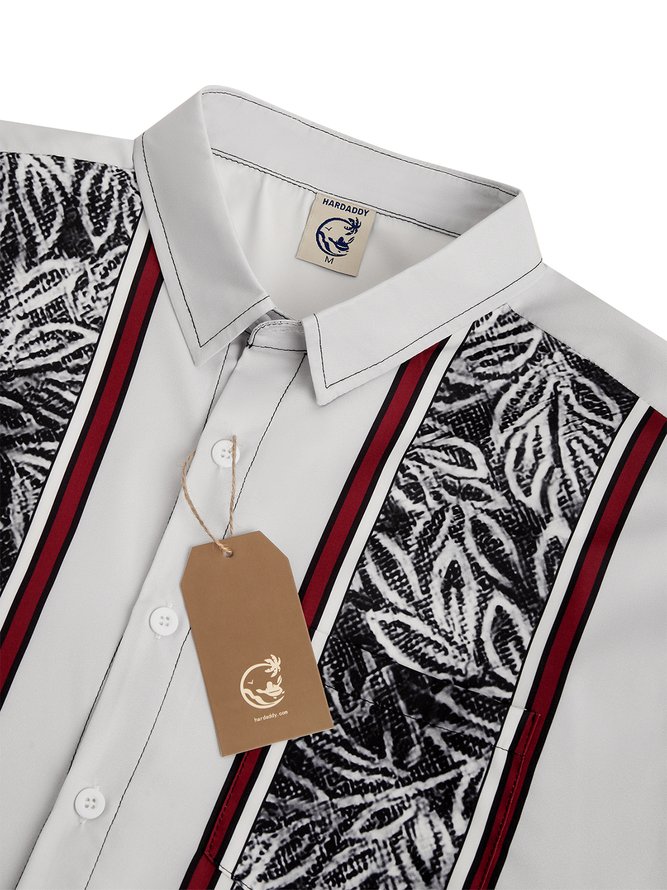 Geometry Chest Pocket Short Sleeve Bowling Shirt