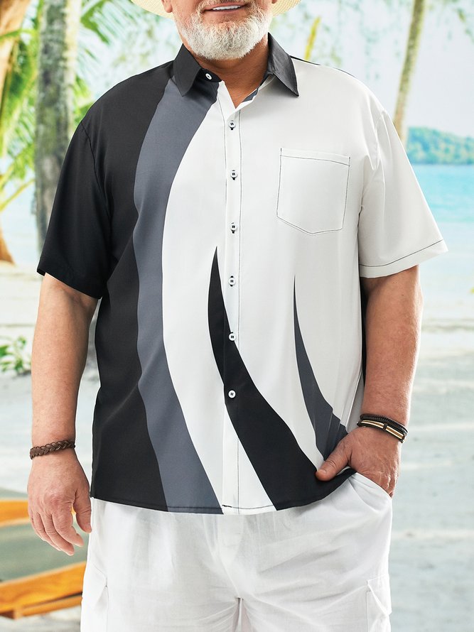 Big Size Split Chest Pocket Short Sleeve Shirts