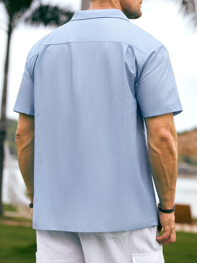 Hardaddy® Cotton Plants Chest Pocket Bowling shirt