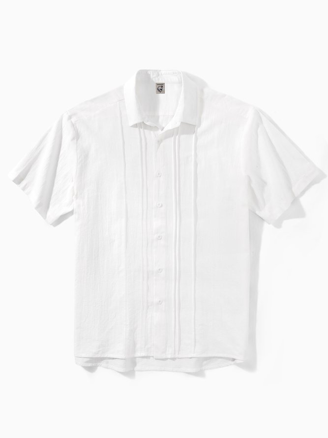 Hardaddy®Cotton Plain Short Sleeve Guayabera Shirt