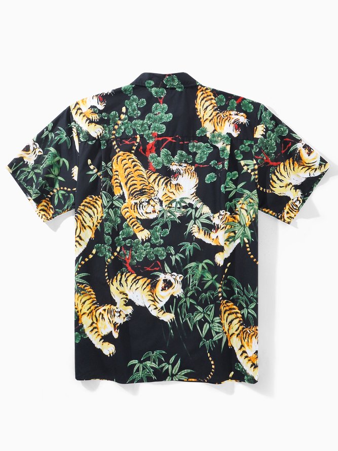 Hardaddy® Cotton Tiger Chest Pocket Aloha Shirt