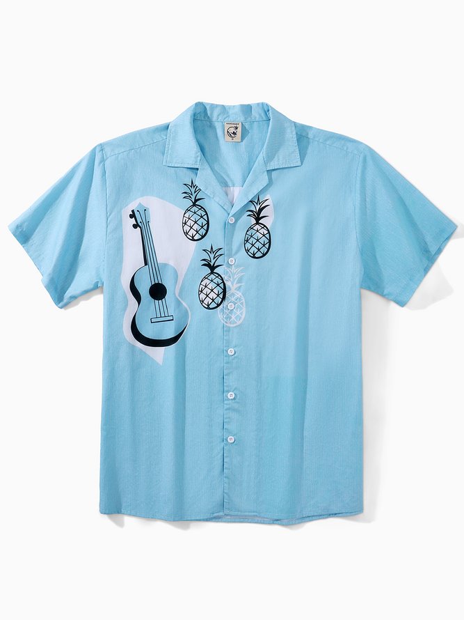 Hardaddy® Cotton Guitar Pineapple Chest Pocket Resort Shirt