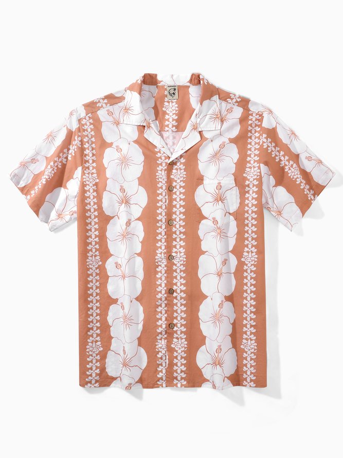 Hardaddy® Cotton Plants Chest Pocket Aloha Shirt