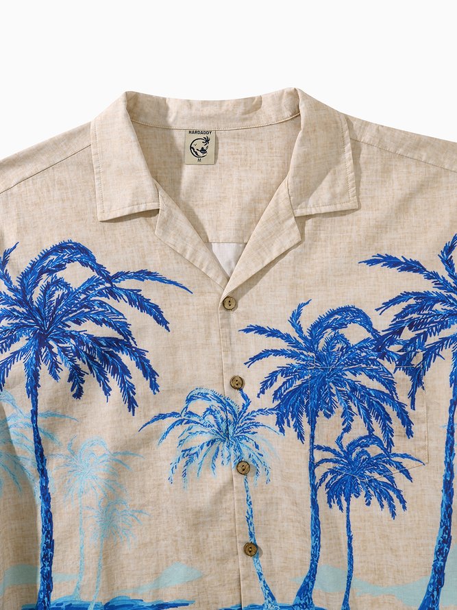 Hardaddy® Cotton Palm Tree Chest Pocket Resort Shirt
