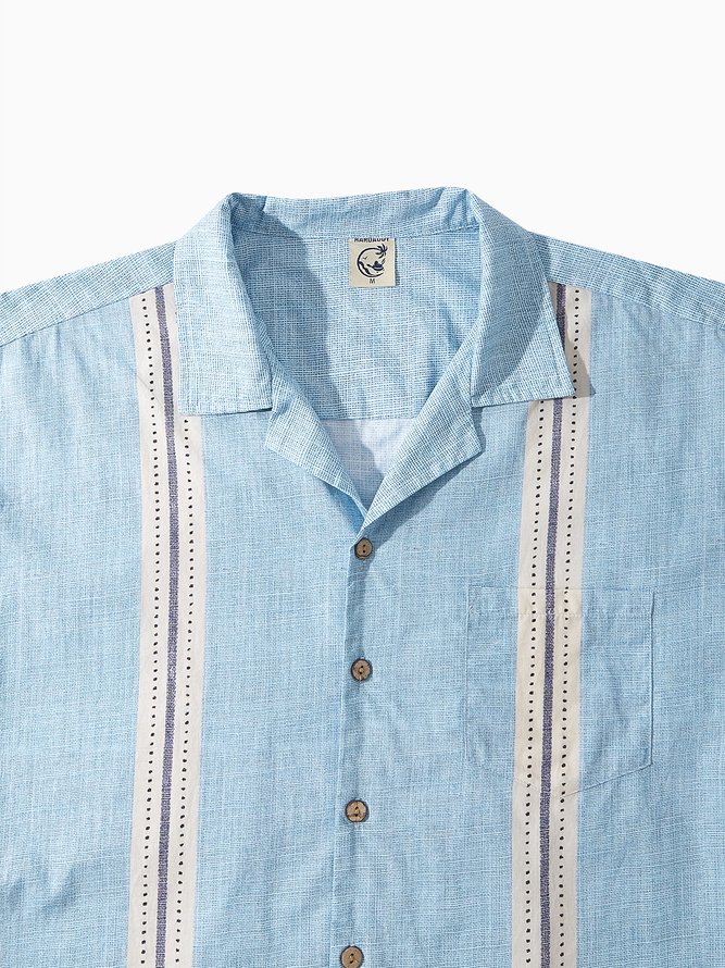 Hardaddy® Cotton Stripe Chest Pocket Bowling Shirt