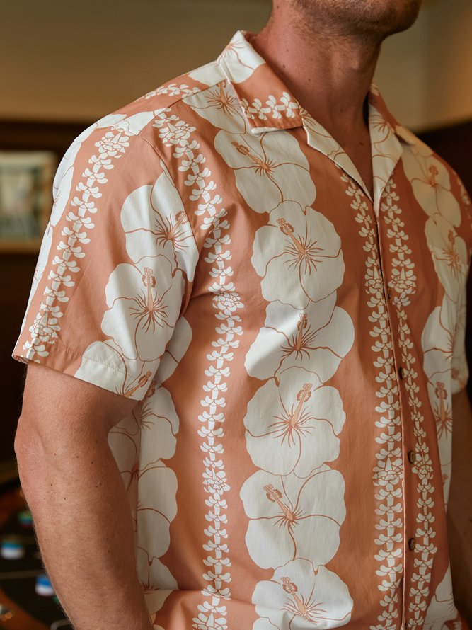 Hardaddy® Cotton Plants Chest Pocket Aloha Shirt